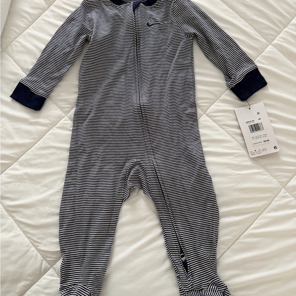 Nike Navy Striped Kids Footie